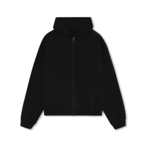 400 GSM BLACK ZIPPER HOODIE
