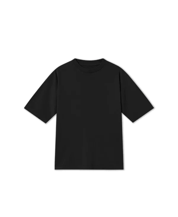 180 GSM black blank t-shirt front view